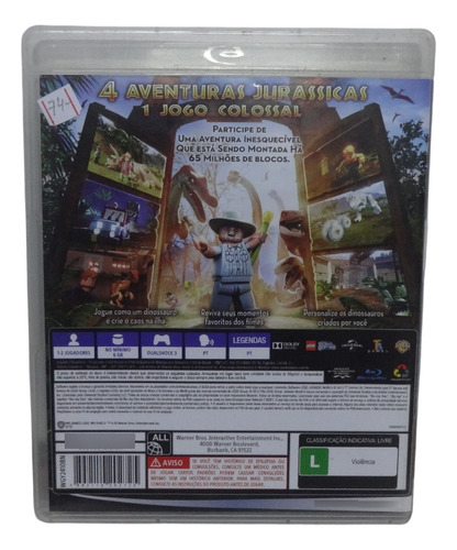 Lego Jurassic World Playstation 3 Ps3 Original Físico (Usado)