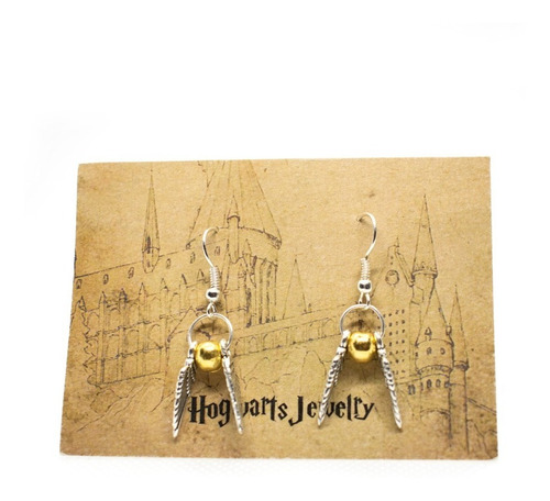 Aretes Golden Snitch Plateados Quidditch Harry Potter 