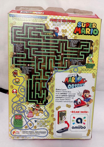 Super Mario Bros Cereal Oficial Caja Vacia Con Amiibo (Usado)