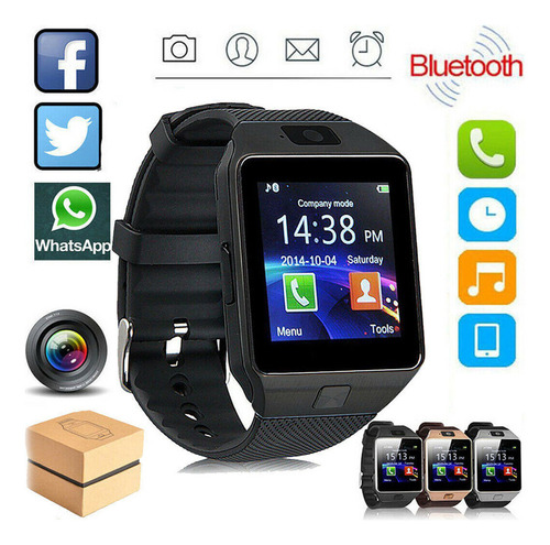 Reloj Inteligente Digital Dz09 Android Ios Bluetooth Nfe