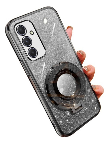 Funda Tpu Con Brillo Y Soporte Circular Para Samsung