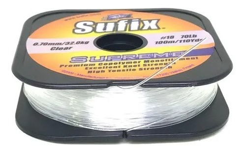 Nylon Sufix Supreme 0,60mm X 100 M Baja Memoria Transparente