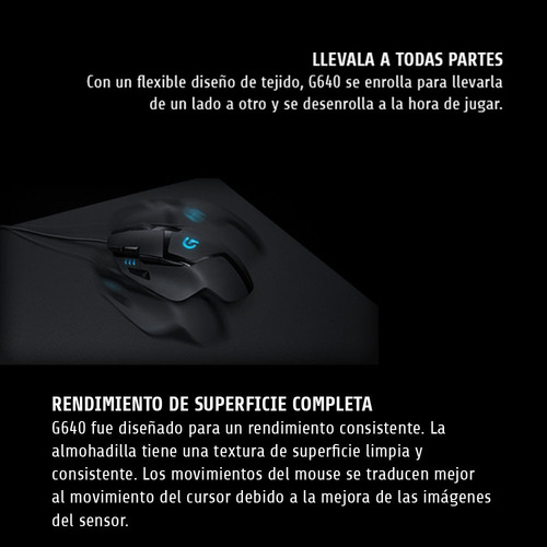 Mouse Pad gamer Logitech G G640 Serie G de tela Cloud 9 l 40mm x 46mm x 3mm negro/azul