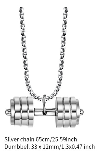 Collar Con Colgante De Mancuernas Para Hombre, Cadena