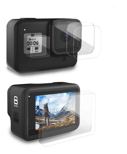 [6pcs] Finest+ Screen Protector For Gopro Hero 8 Black Temp.