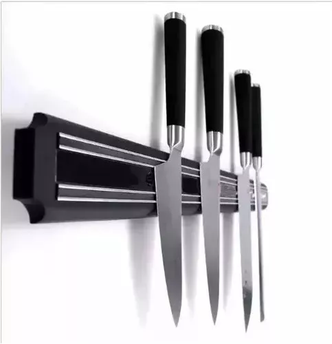 Riel Magnetico Porta Cuchillos Para Cocina 48cm -Negro