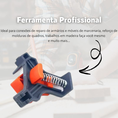 Kit 4 Pçs Sargento Angular 90ºgraus Marcenaria Aperto Rápido