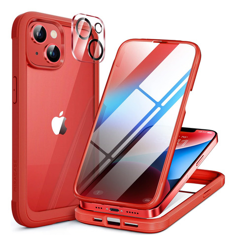 Funda Miracase Para iPhone 14 C/ Cubre Cam Pant Red