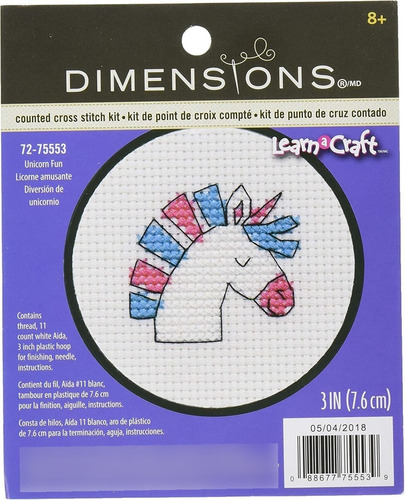 Dimensiones Unicorn Fun Mini Kit De Punto De Cruz Contado Pa