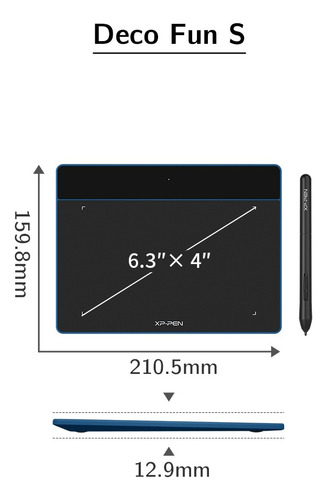 Para Mesa Digitalizadora Xp-pen Deco Fun S Azul