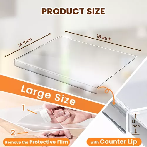 Tablas de cortar acrílicas para encimera de cocina, tabla con borde de  encimera, tablas antideslizantes transparentes, encimera transparente