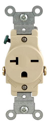 5821-i Leviton Receptaculo 20a 250v Nema 6-20 R 2p 3h Marfil