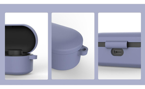 6 Para Capa De Silicone De Lavanda Cinza + Fivela