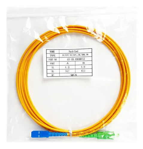 50 Patch Cord Hibrido Fibra Òptica Sc/apc -sc/upc 2 Metros