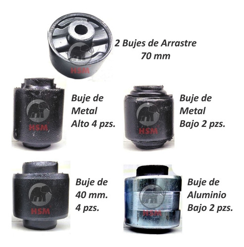 Kit Bujes Suspension Trasera Lancer 70mm 14pz 2003