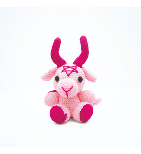 Baphomet Color Rosa Claro- Magenta Muñeco Crochet Amigurumi