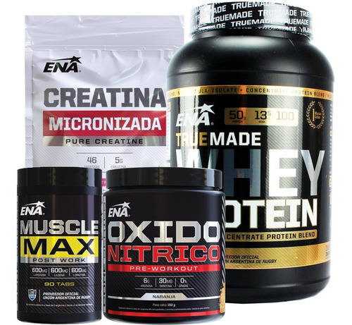 Combo Ena Proteina Whey Nox Arginina + Muscle Max + Creatina Micronizada 