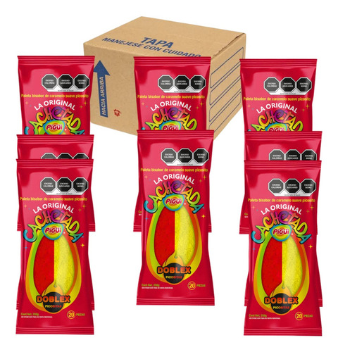 Paleta Cachetada 1200pz Bi Sabor Caramelo Suave Picosa