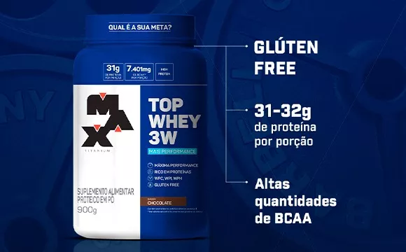 Combo whey 100% concentrado 900g + creatina 300g - max - MAX TITANIUM -  Whey Protein - Magazine Luiza