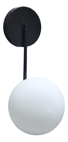 Aplique De Pared Negro Globo Opal Satinado Ø15 Baure