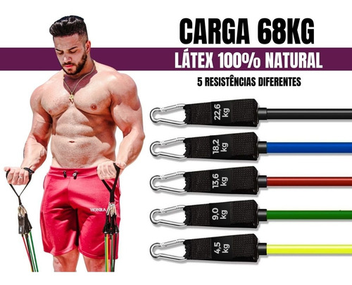 Kit Tubing Premium Treino Funcional + Elástico Extensor 8