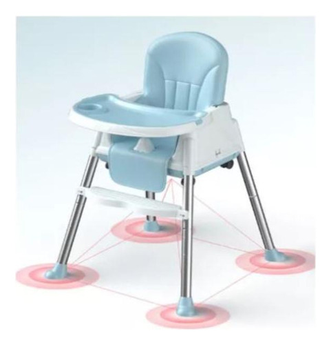 Silla De Comer Para Bebés Portátil Con Ruedas Ajustable
