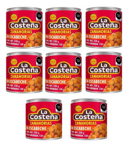 8 Latas Zanahorias En Escabeche La Costeña 230 C/u