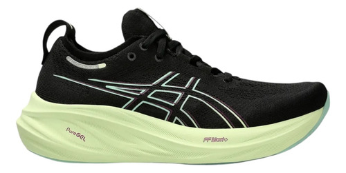 Tenis Asics Mujer Dama Gel Nimbus 26 Cool Matcha Negro Running