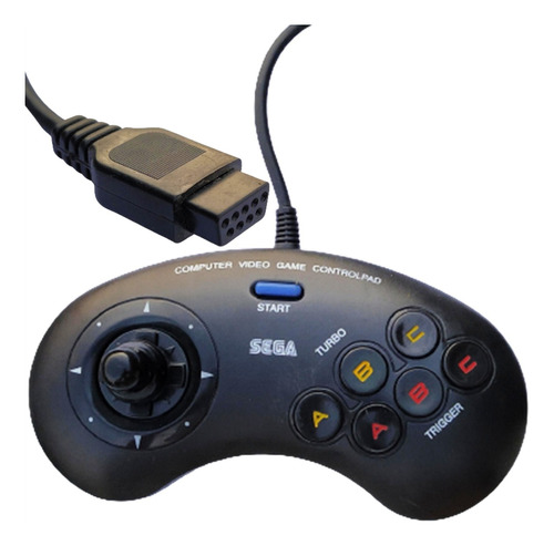 Control Sega Genesis 6 Botones Turbo Trigger Con Palanca 