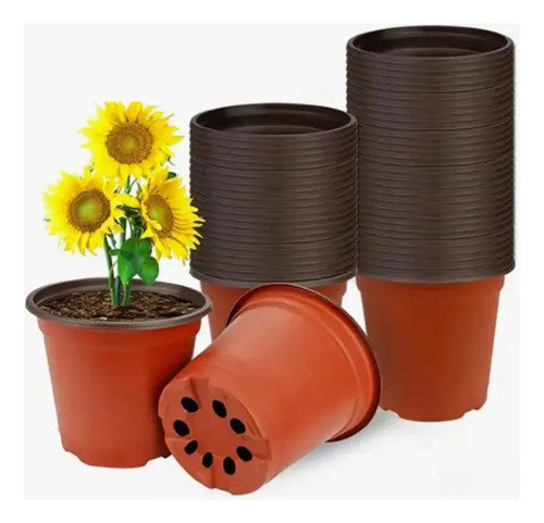 Heaimo T-7 Maceta Plástico 10.5 Cm Marrón 15 Cm