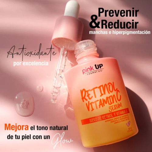 Kit 2 Sueros Pink Up Ácido Hialurónico Y Retinol Vitamina C