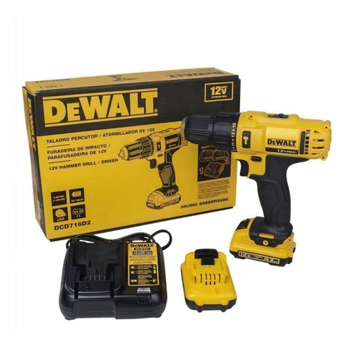 Taladro Atornillador Dewalt Percutor 12v Dcd716d2.