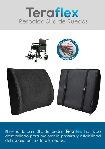 Cojin Lumbar Silla De Ruedas / Memory Foam / Doble Sujetador