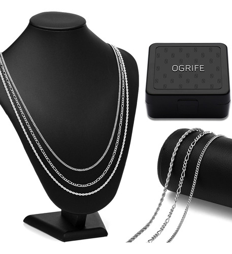 Corrente Colar Masculino Aço Inox Kit-50 Atacado Não Preteja Cor Prata