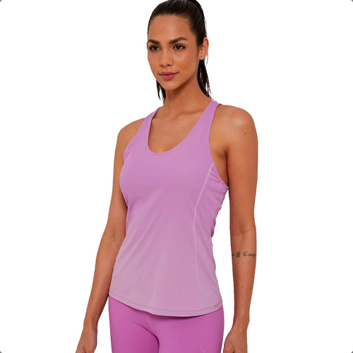 Camiseta Regata Feminina Alto Giro Skin Fit Degrade