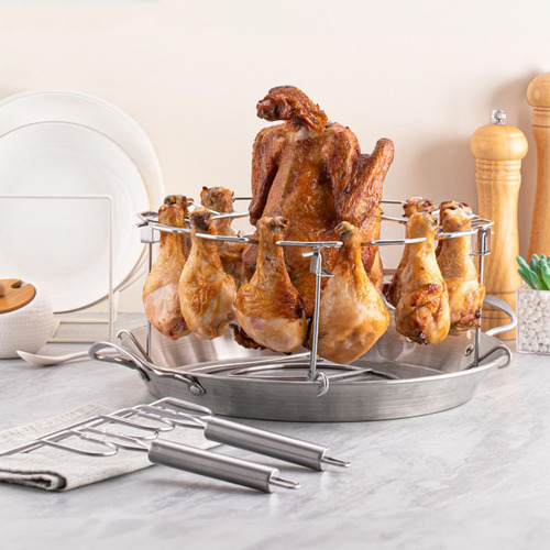 Suporte Para Coxas E Asas De Frango, Com Bandeja Coletora,