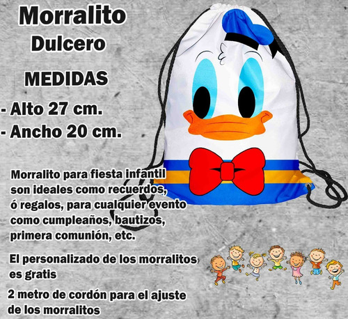 Dulceros Pato Donald Personalizados Recuerdos Fiestas 45 Pz