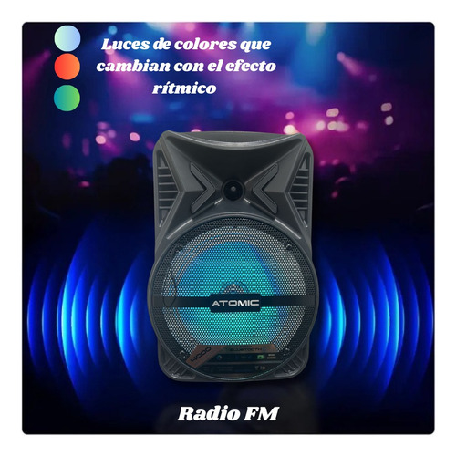 Bocina 8 Pulgadas Amplificada Recargable Bluetooth Inalambri