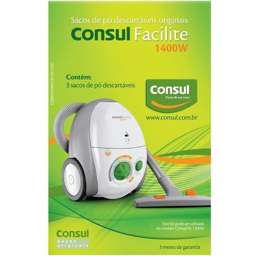 Kit Com 3 Sacos Aspirador Consul C7p14ab Descartável