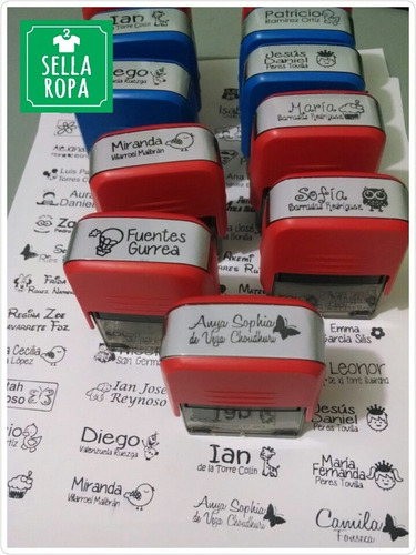 Imagen 2 de 6 de Pack: Sello Marcador De Ropa + 1 Cinta P Ropa Oscura + Tag