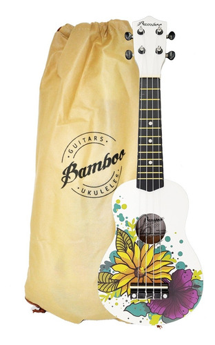 Ukelele Soprano De Diseño Mandala Bamboo Spring Color Combo Funda + Pua + Cuerdas Aquila + Garantia Oficial Bd34