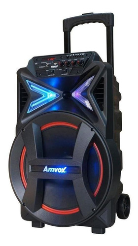 Caixa Amplificada Amvox Aca 292 New X portátil com bluetooth preto 110V/220V