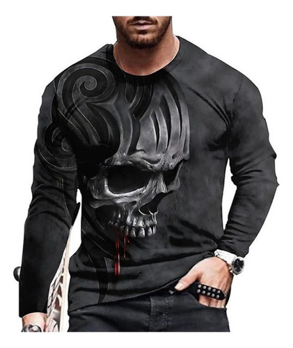 Camiseta De Manga Corta For Hombre Con Calavera