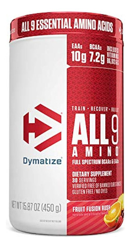 Dymatize All9 Amino, 7,2 G De Bcaa, 10 G De Aminoácidos Esen