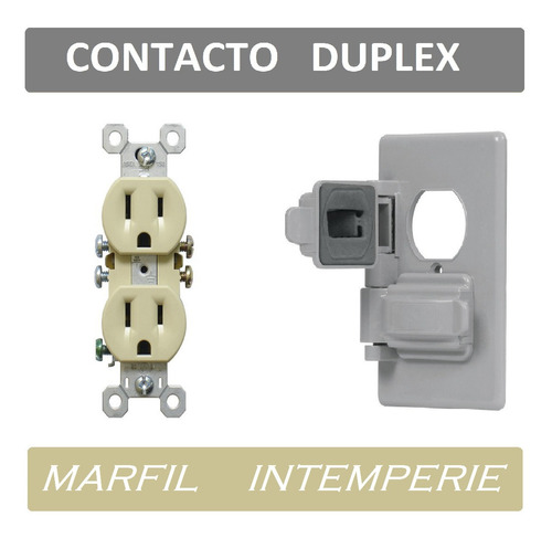 Placa Intemperie Contactos Doble Duplex Exterior (100jgo)