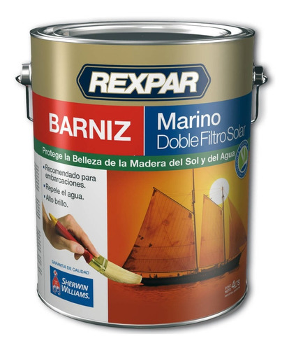 Barniz Marino Rexpar Doble Filtro Solar Sherwin 4 Litros