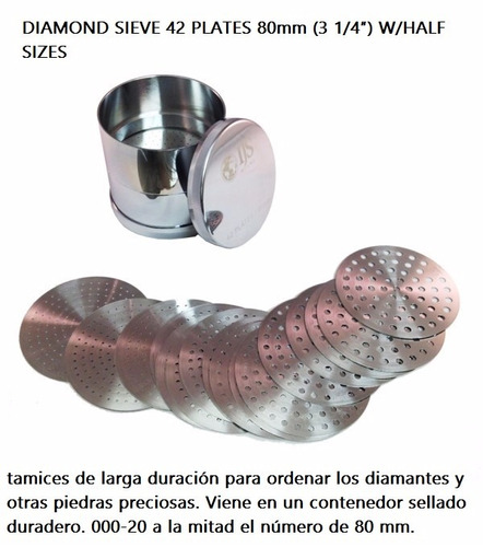 Tamiz Diamantes 42 Placas De 80mm (3 1/4  ) W-medias Tallas