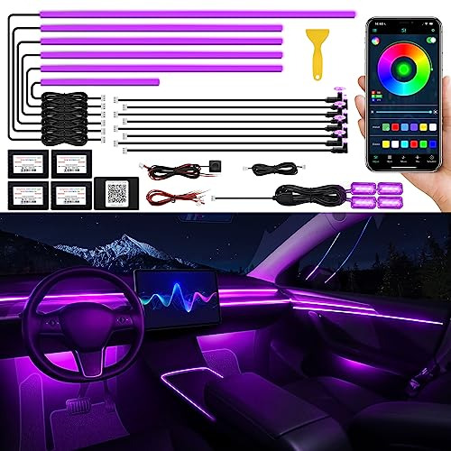 Acrílico Interior Led Strip Light For Car Con App Inalámbric