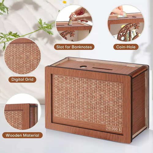Nx Para Caja De Ahorros De Madera Para Ahorrar Dinero,