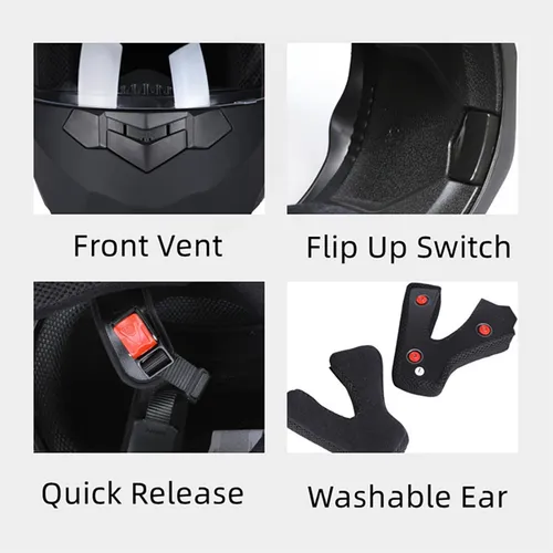 Casco De Moto Modular Integrado,con Bluetooth